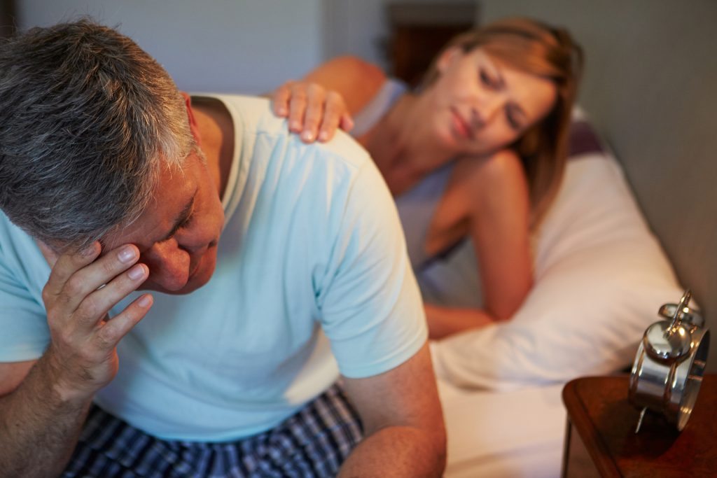 bigstock Wife Comforting Husband Suffer 54834284 1024x683 - Treating Insomnia and Sleep Disorders with Medical Marijuana